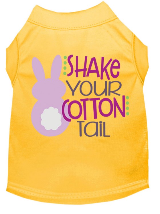 Shake Your Cotton Tail Screen Print Dog Shirt Yellow XL